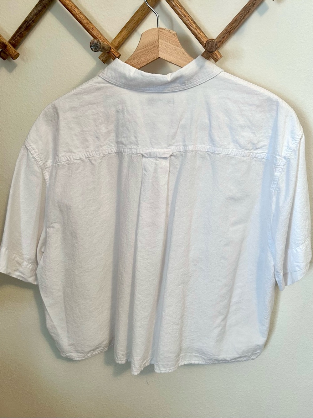 Madewell Cropped Utility Button-Up Shirt in White size L oversized oxford preppy - Picture 5 of 11